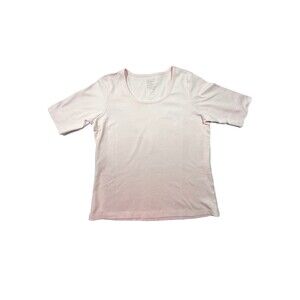 LL Bean Light Pink Supima Cotton Round Neck Short Sleeve Knit Shirt Size small